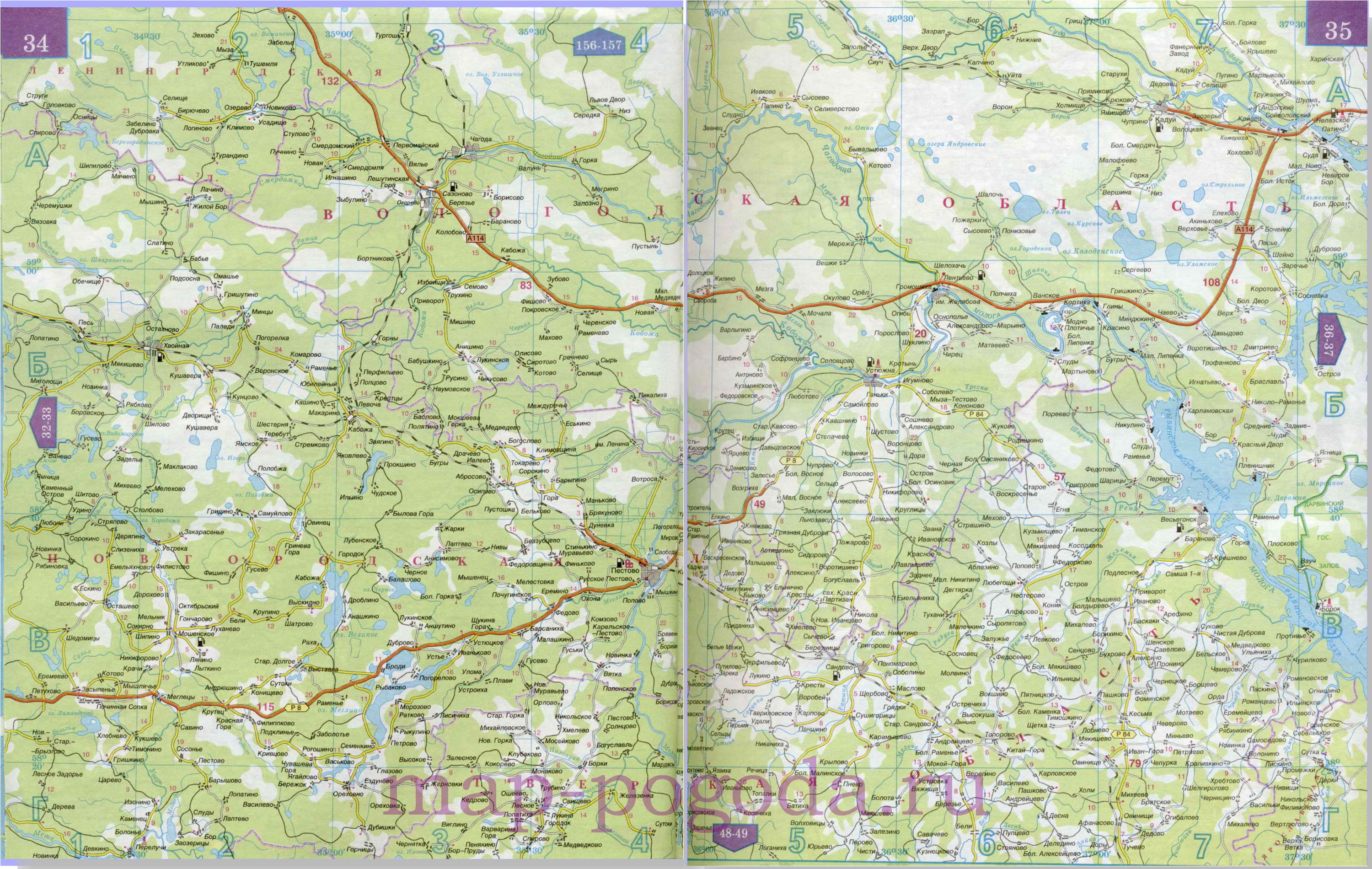 Карта Вологодской области