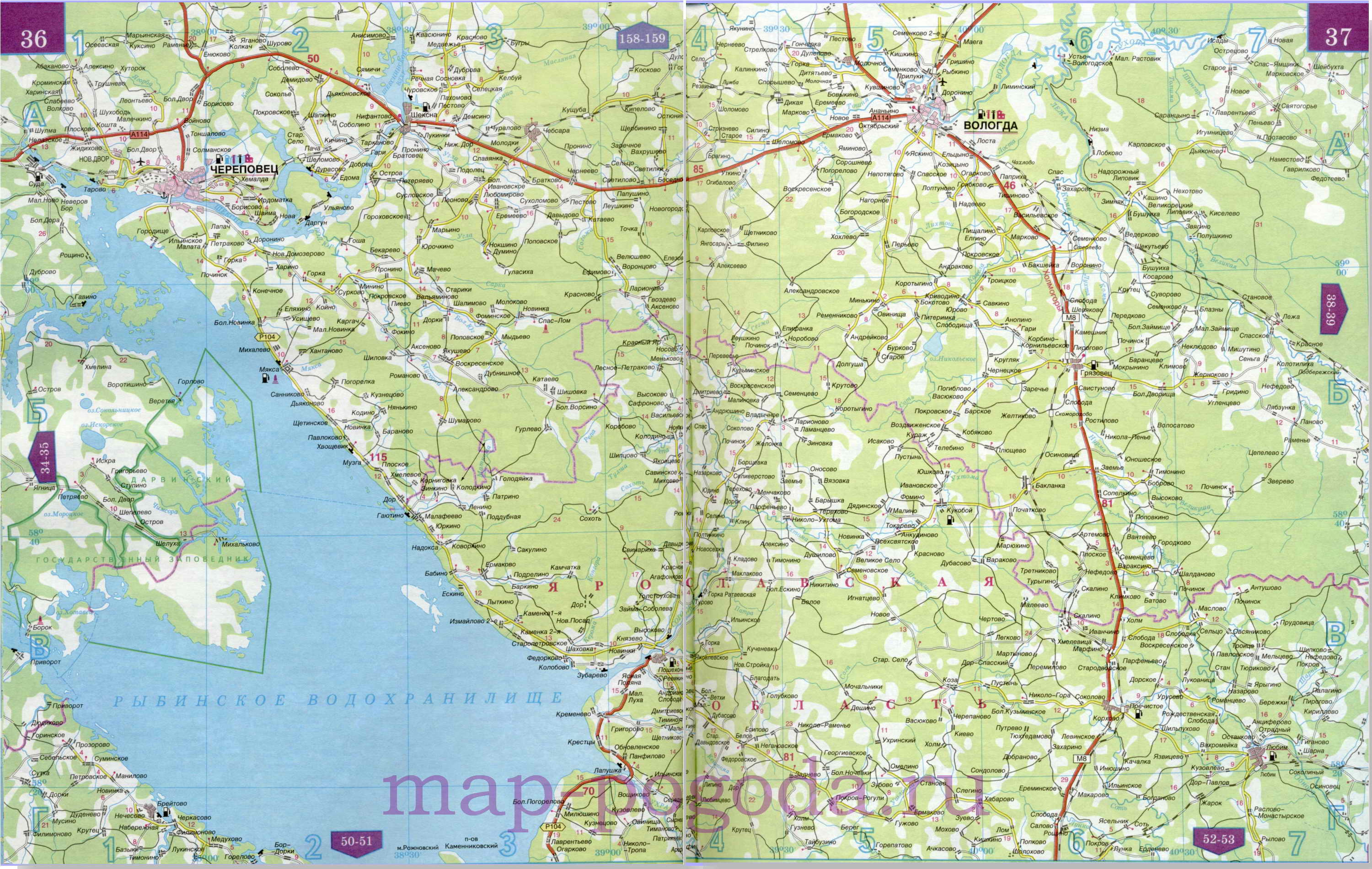 Карта дорог Вологодская область
